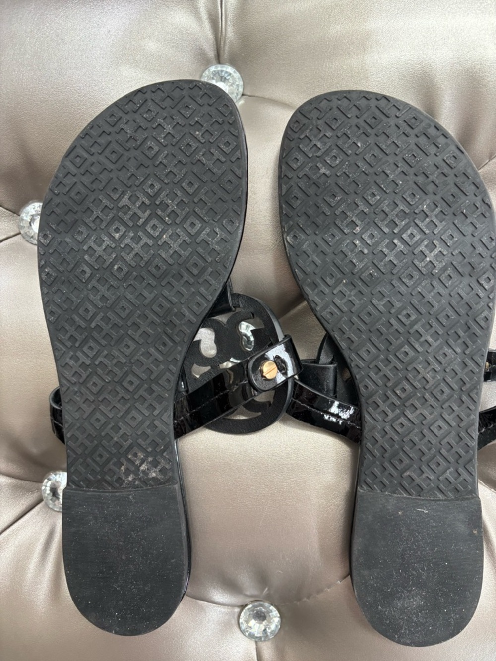 Tory Burch Miller sandals black patent leather size 8 - Picture 9 of 9